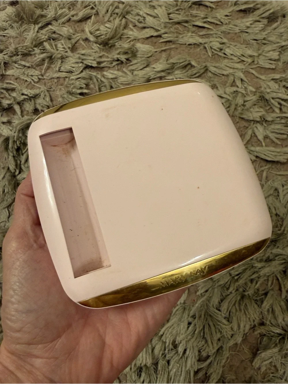 Mary Kay Light Pink Custom Compact with Gold Accents & some shades eye shadow